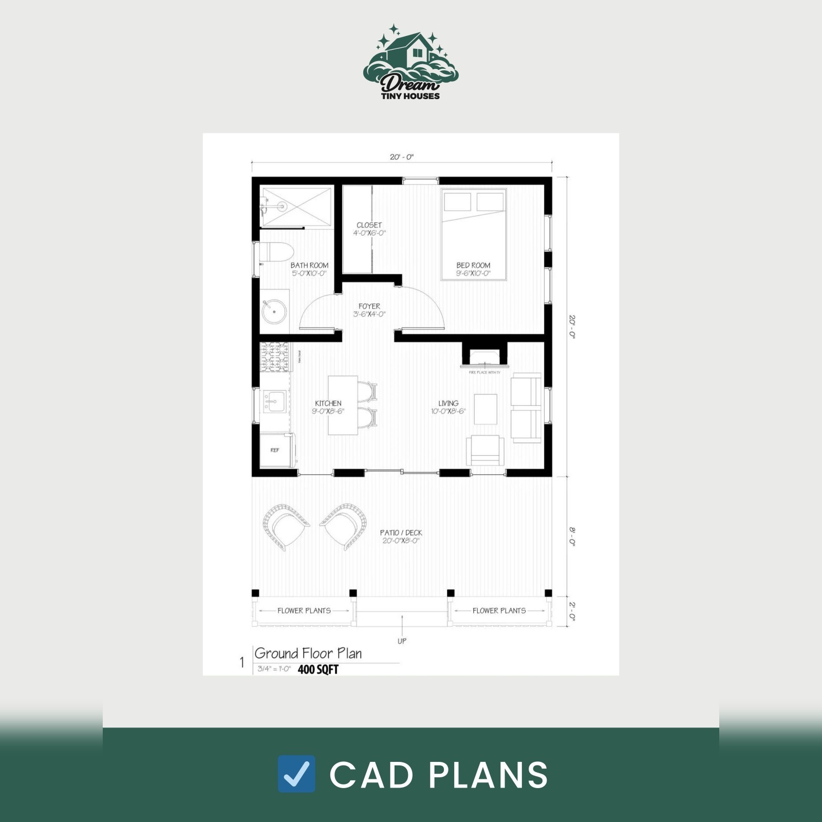 The Monadnock Tiny House Blueprint Set (CAD File + Materials List)