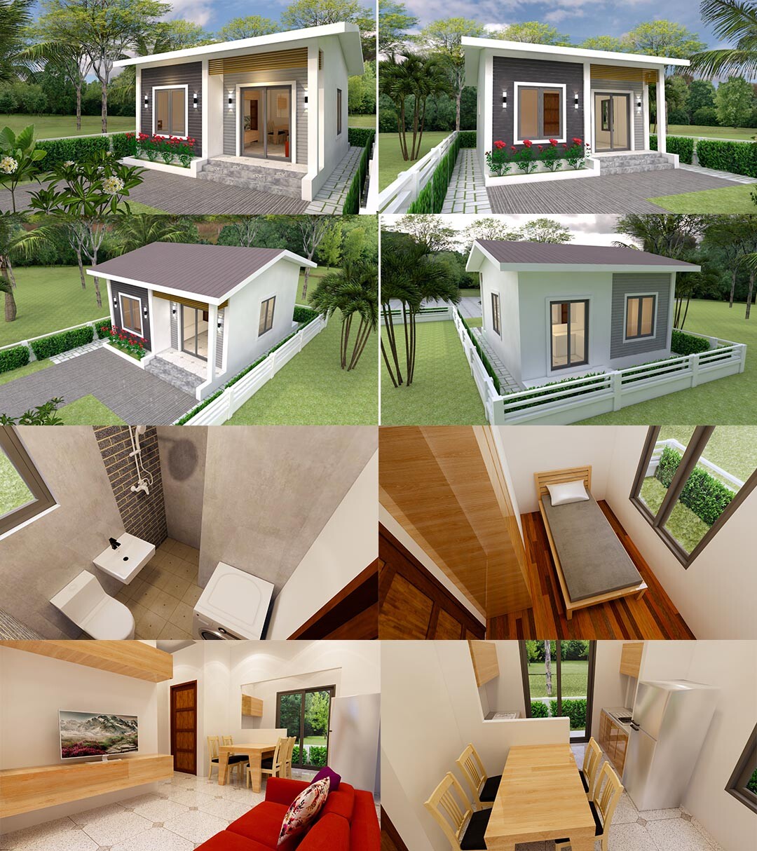 Small House Plans 20×23 Feet 4 Bedrooms 6×7 Meter Pdf Full Plan (A4 Hard Copy)