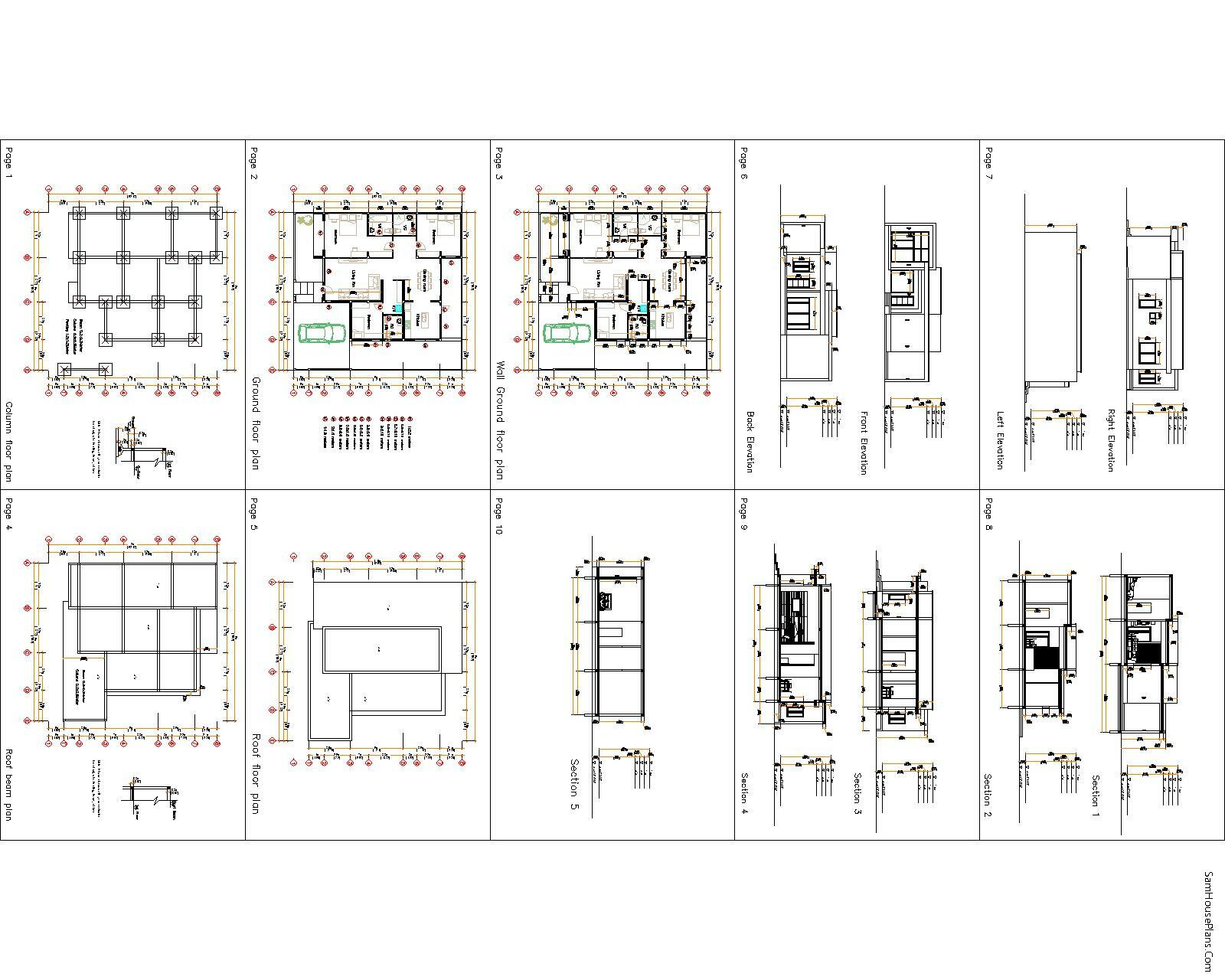 Modern House Plans 15×16 Meter 49×53 Feet 3 Bedrooms Full PDF (A4 Hard Copy)