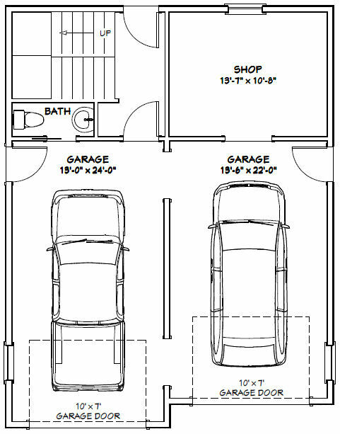 28×36 House — 2 Bedroom 1.5 Bath — 1,170 sq ft — PDF Floor Plan — Model 4A
