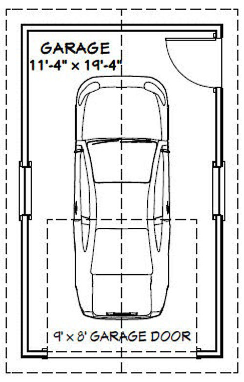 12×20 1-Car Garage — 240 sq ft — PDF Floor Plan — Model 1
