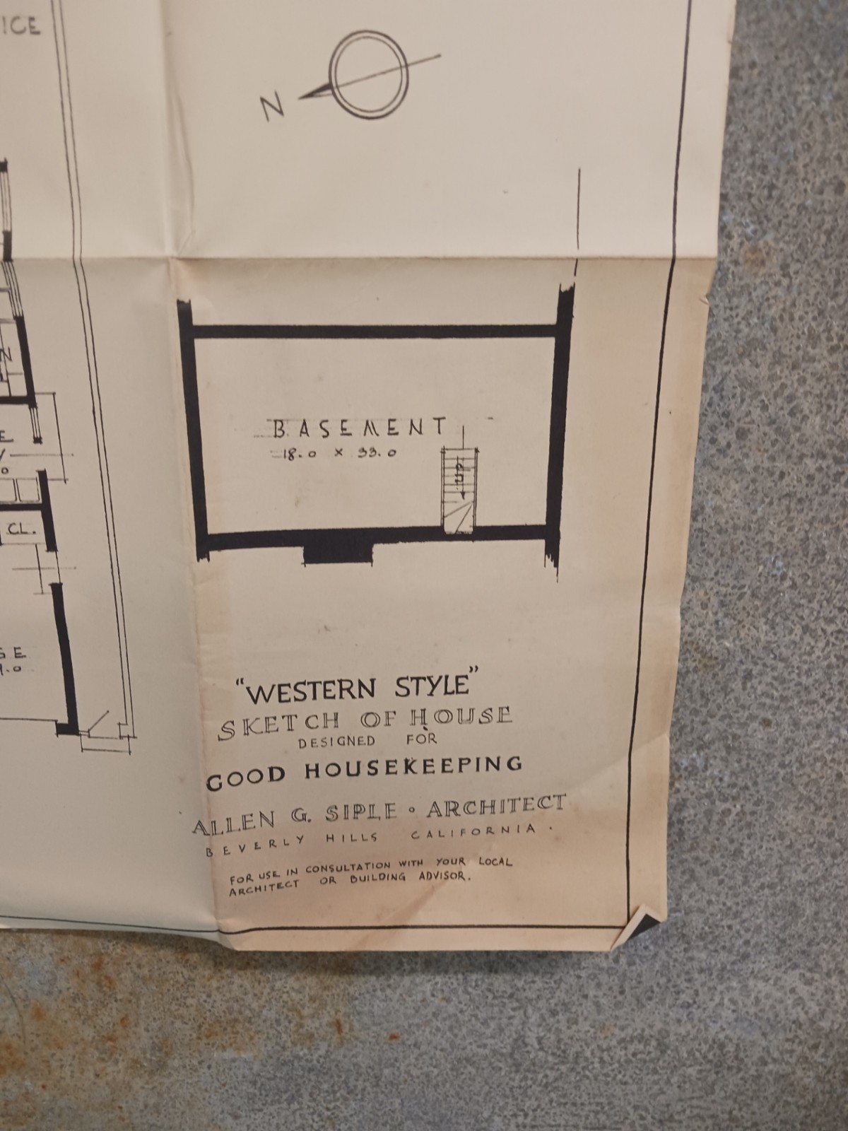 VTG 1950s Western Style Good Housekeeping Floor Plan MCM Sleek Allen Siple
