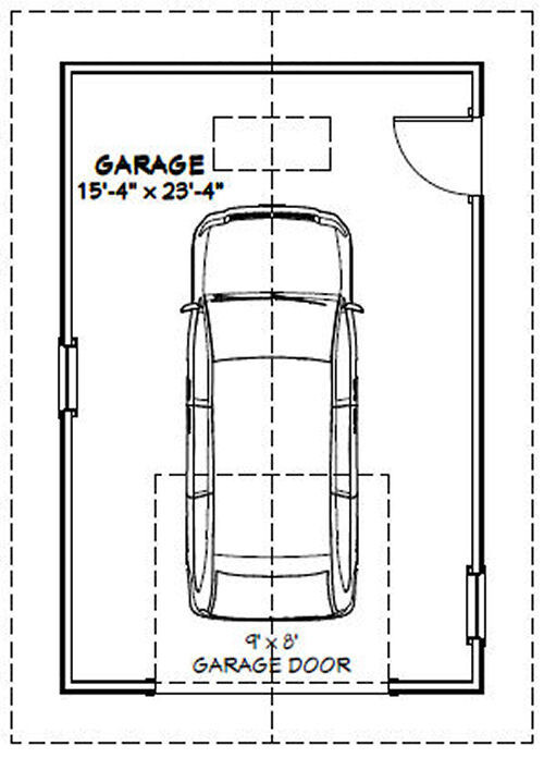 16×24 1-Car Garage — 384 sq ft — PDF Floor Plan — Model 1