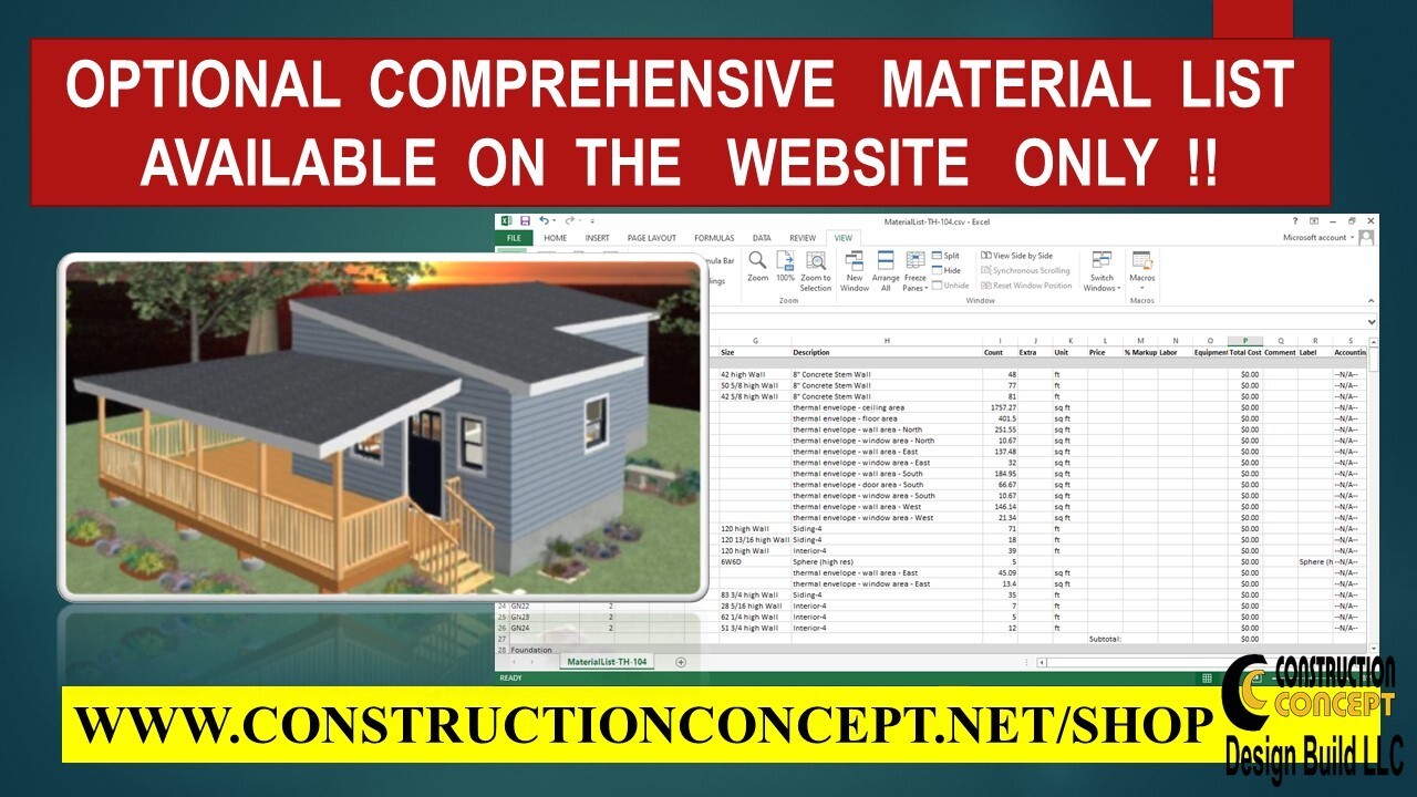 Tiny House Blueprints Plans 495 SQFT