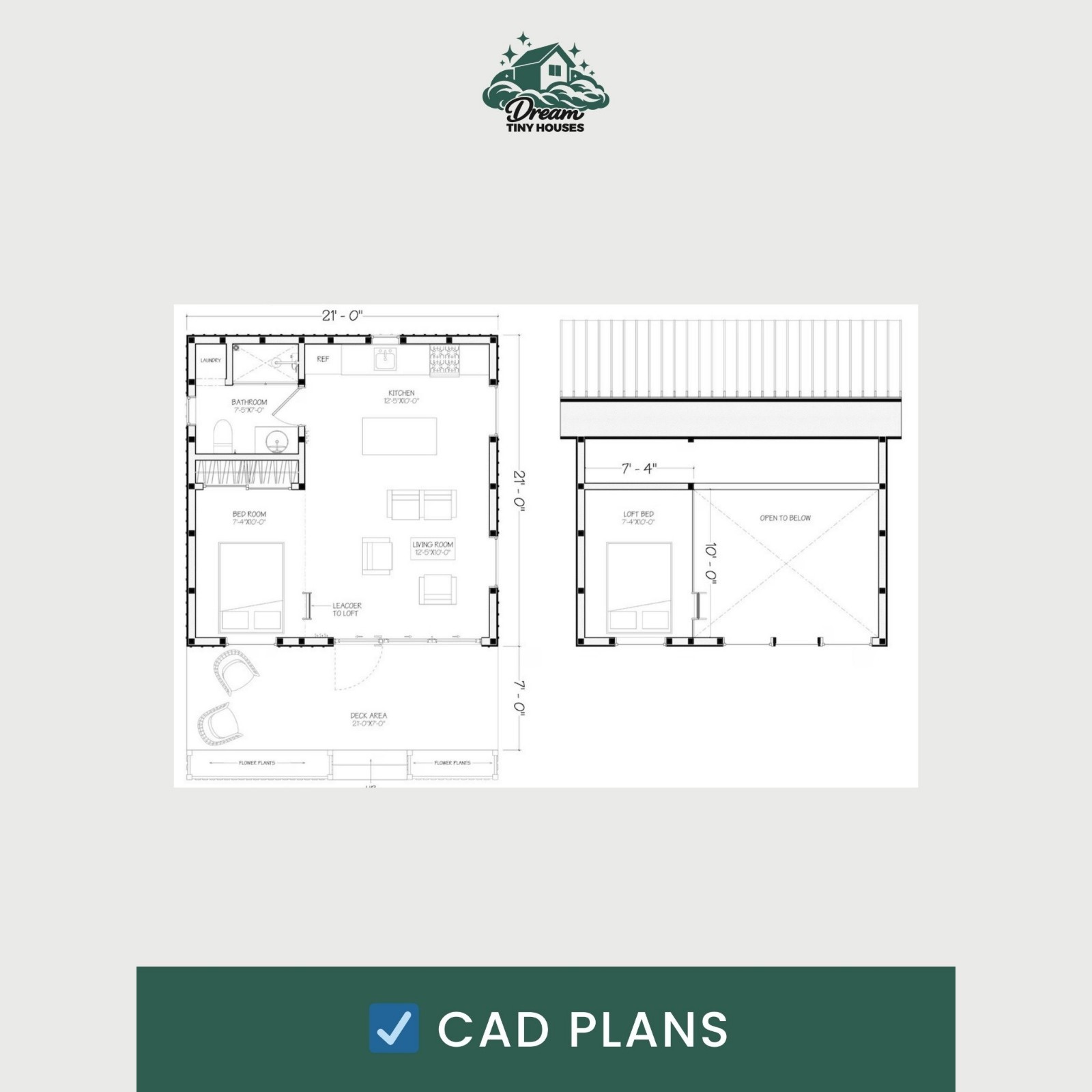 The Datum Tiny House Blueprint Set (CAD File + Materials List)