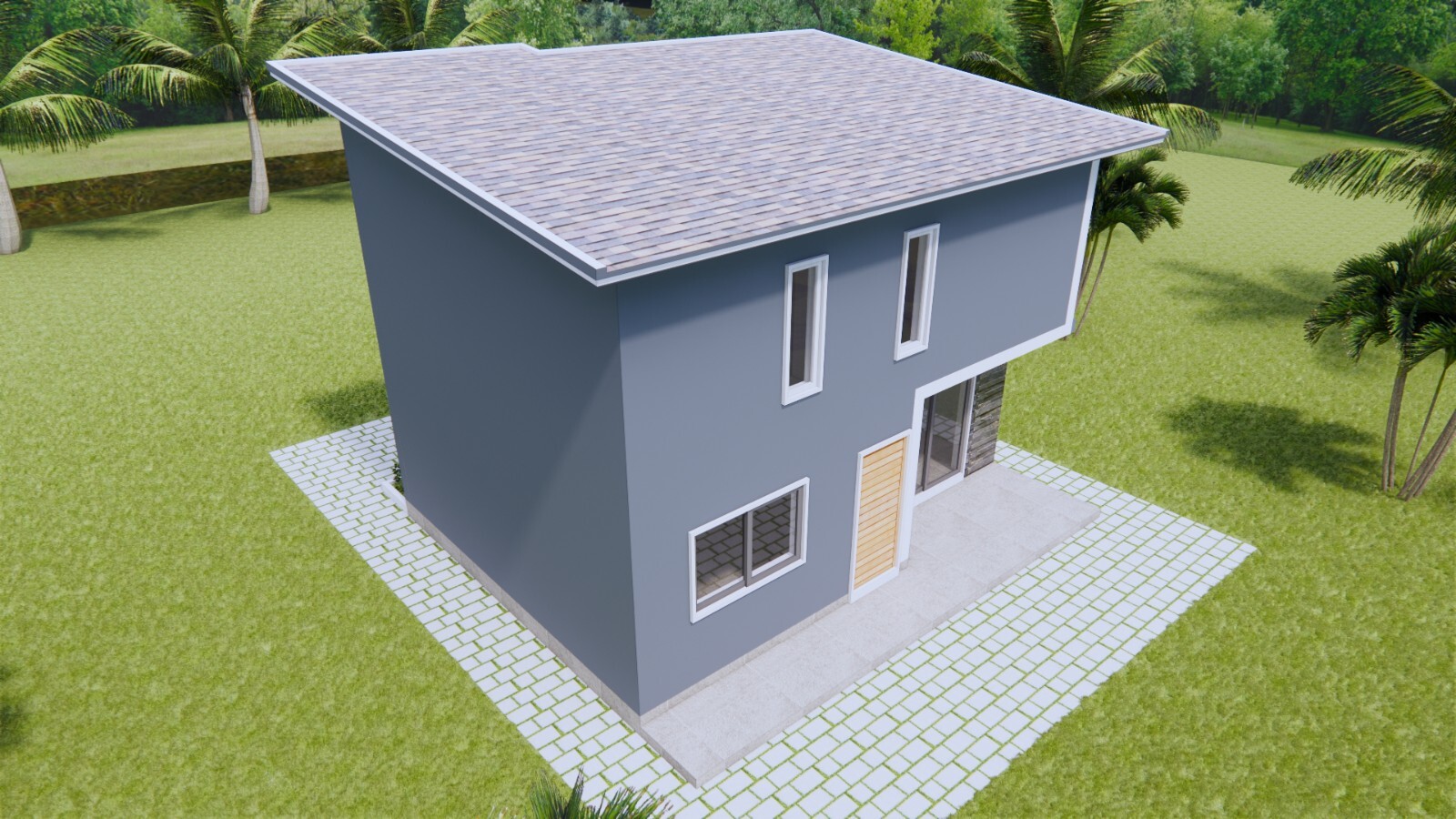Small House Plan 26×20 Feet 8×6 Meter 3 Bed 2 Bath Shed PDF Plan (A4 Hard Copy)