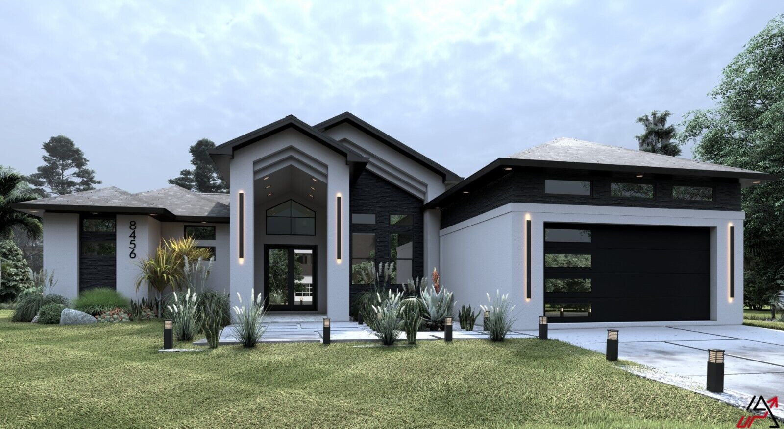 BLUEPRINTS CONTEMPORARY HOUSE PLAN ARCHUP #117