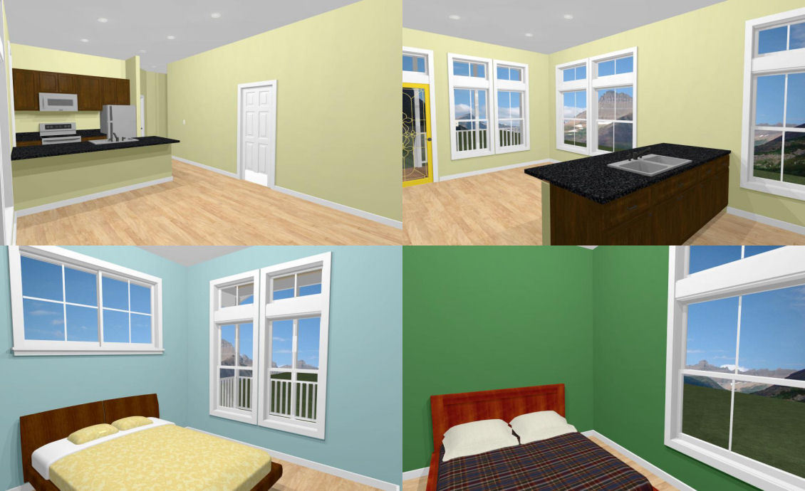 24×32 House — 2 Bedroom 2 Bath — PDF Floor Plan — 768 sq ft — Model 3