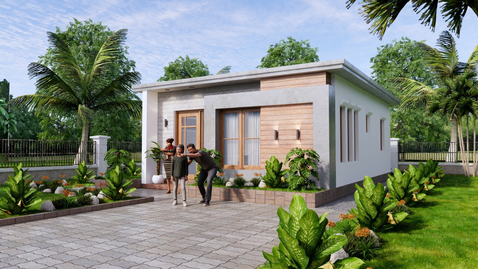 20×26 Feet Small House Plans 6×8 Meter 2 Bed 1 Bath Flat Roof PDF (A4 Hard Copy)