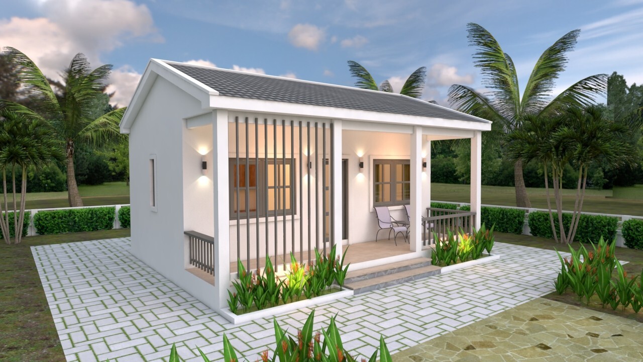 23×21 Feet Tiny House Plans 8×6.5 Meter 1 Bed 1 Bath Gable PDF (A4 Hard Copy)