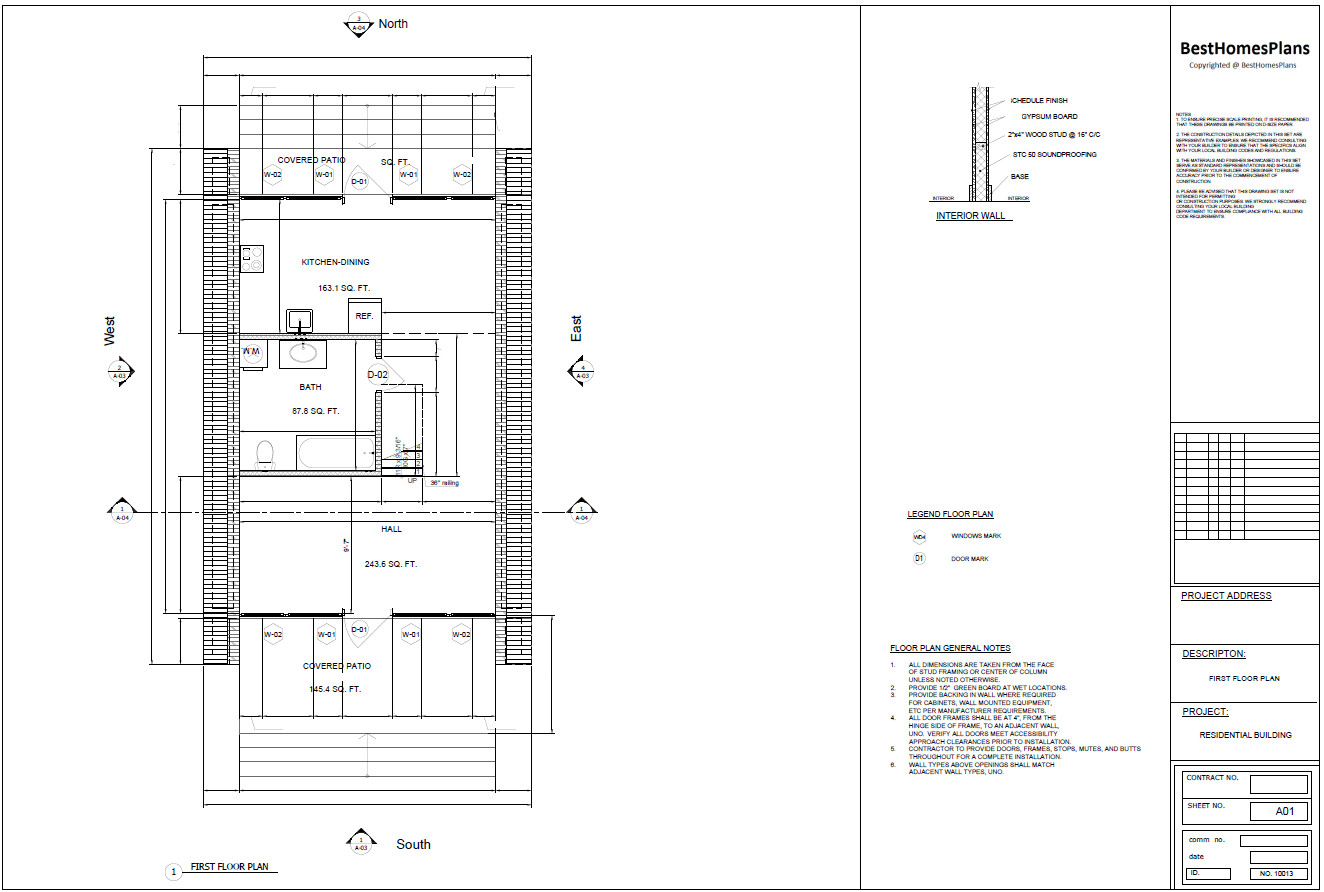 23’x41’ 1 Bed 1 Bath Modern A-Frame Cabin Architectural Build Plans PDF Download