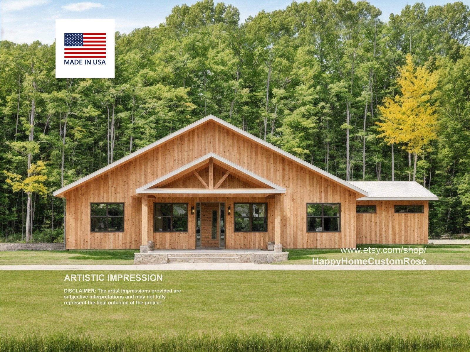 Grand Gable Barndominium Farmhouse – 70′ x 40′ House Plan Design – 3 Bed 2 Bath
