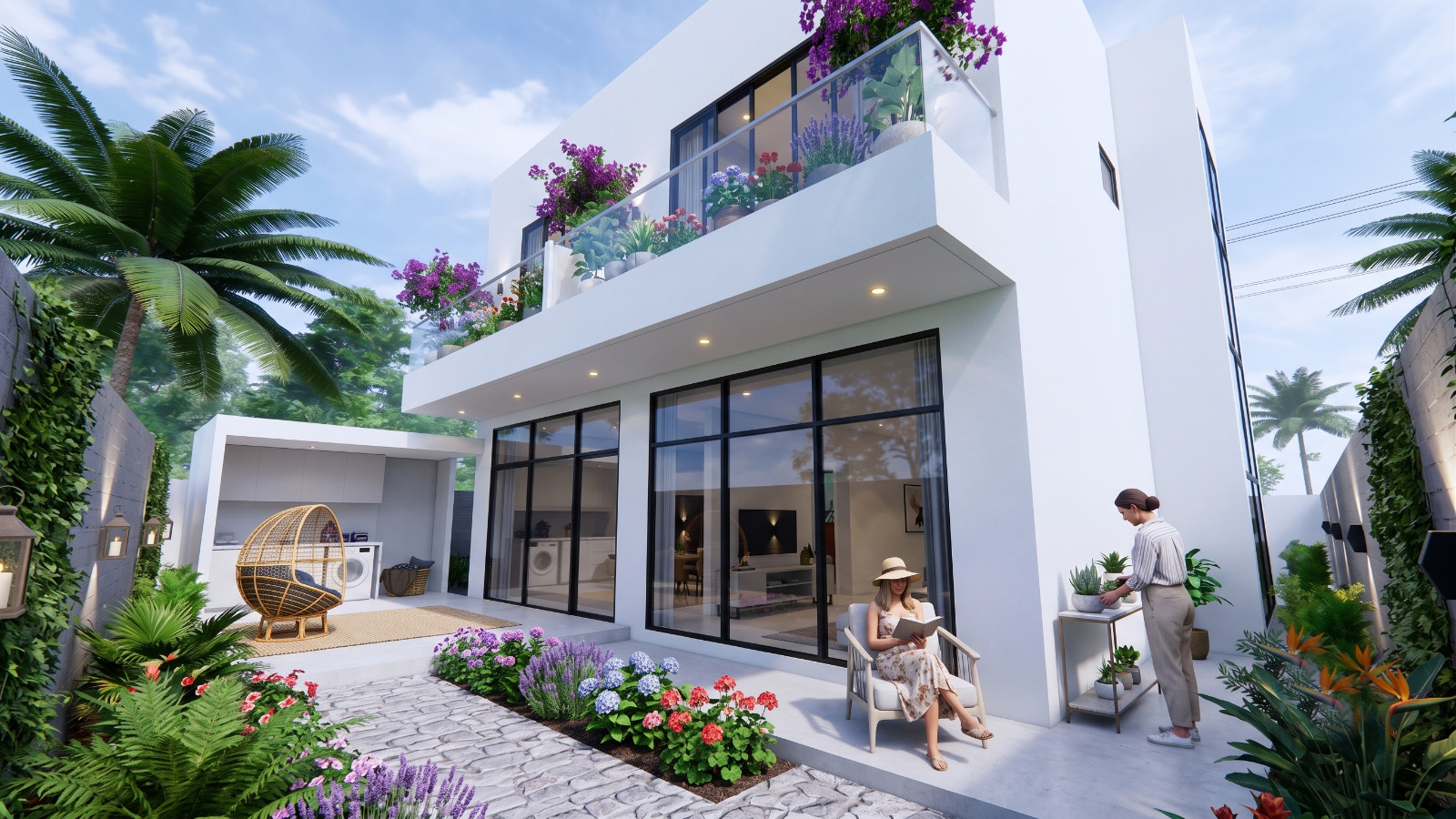 30×33 Ft House Design Plans 9×10 Meter 4 Beds 4 Bath A4 Printed, PDF & CAD Plan