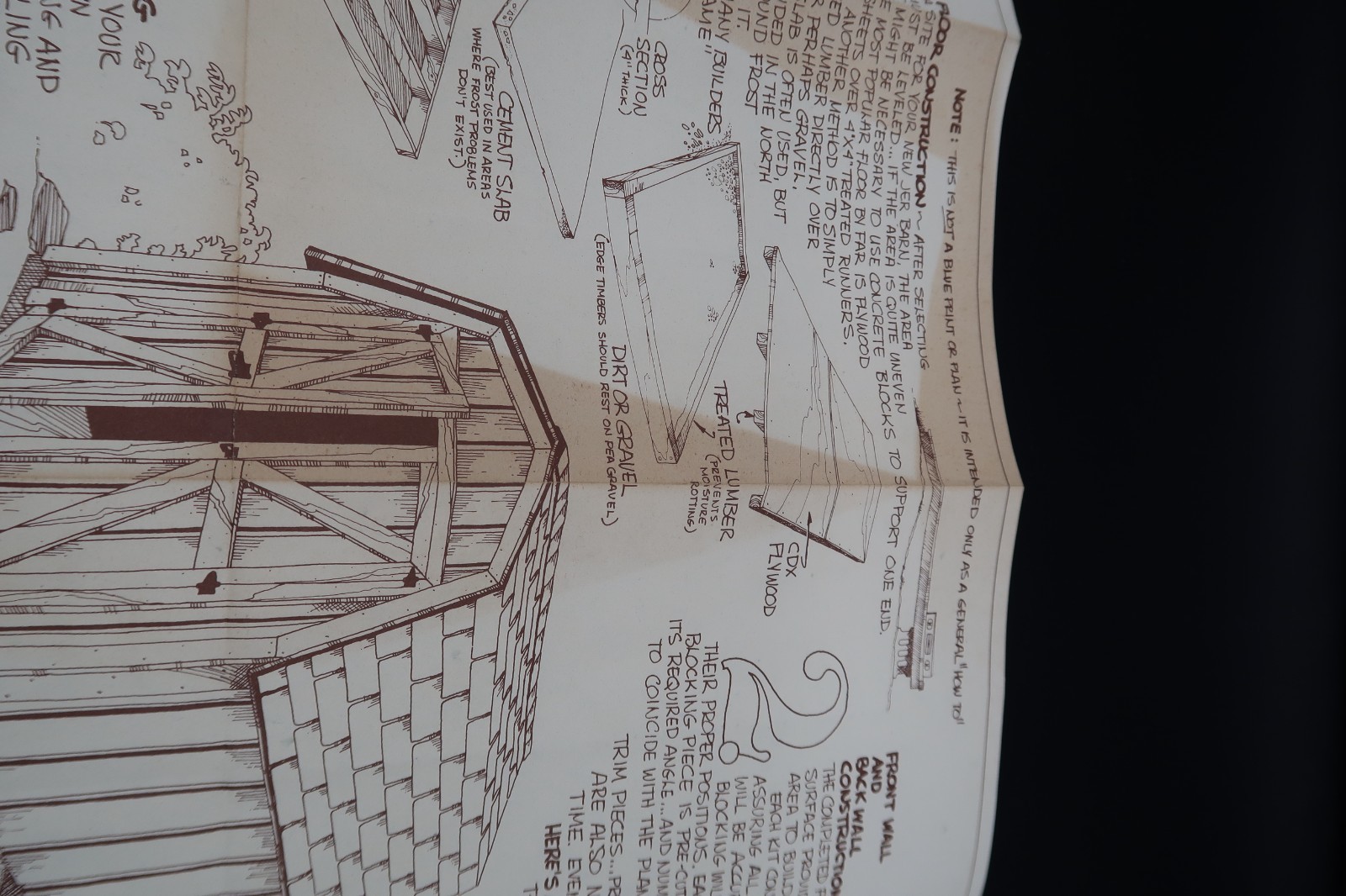 Vtg Barn Kit Build Instructional Information Ephemera 1978 Jer MFG. USA Unusual