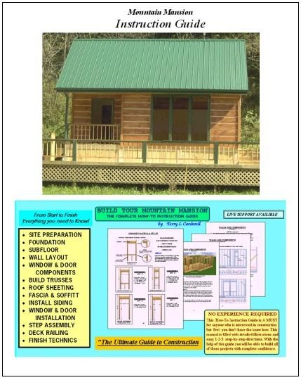 16x24MM Cabin w/Loft Plans Package, Blueprints, Material List & Instruction Guid