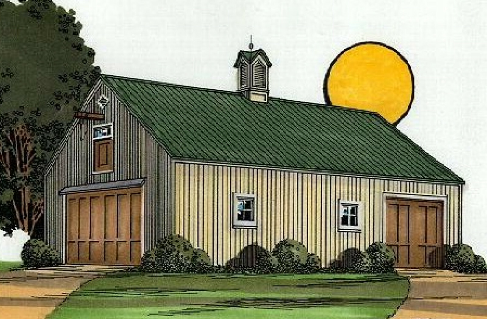 All-Purpose Pole Barn Blueprints – Three Sets of Arlington Barn Plans (eB-225×3)