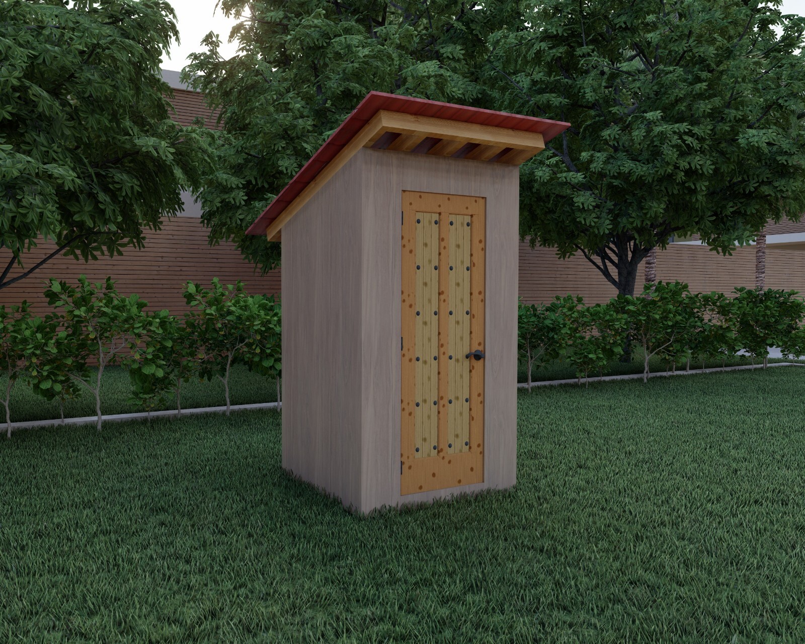 4×4’ Outhouse Wood Construction Plans – Floor Plan, Framing Plan, Section