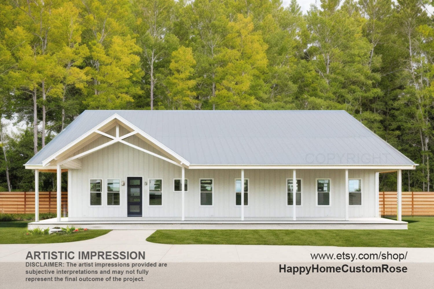 Luxury Farmhouse Barndominium – 64′ x 40′ House Plan Design – 2 Bed 2 Bath – Dra