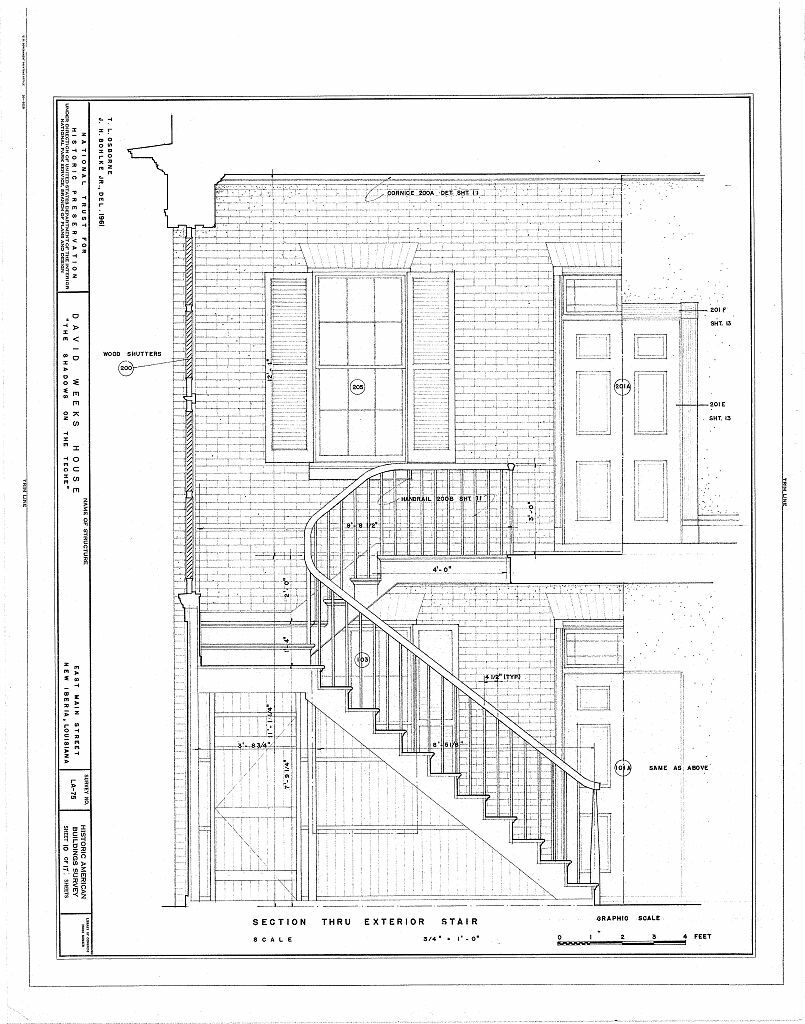 Shadows on the Teche – Antebellum Mansion southern style – printed drawings