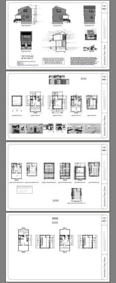 14×14 Tiny House — 399 sq ft — PDF FloorPlan — Model 1C