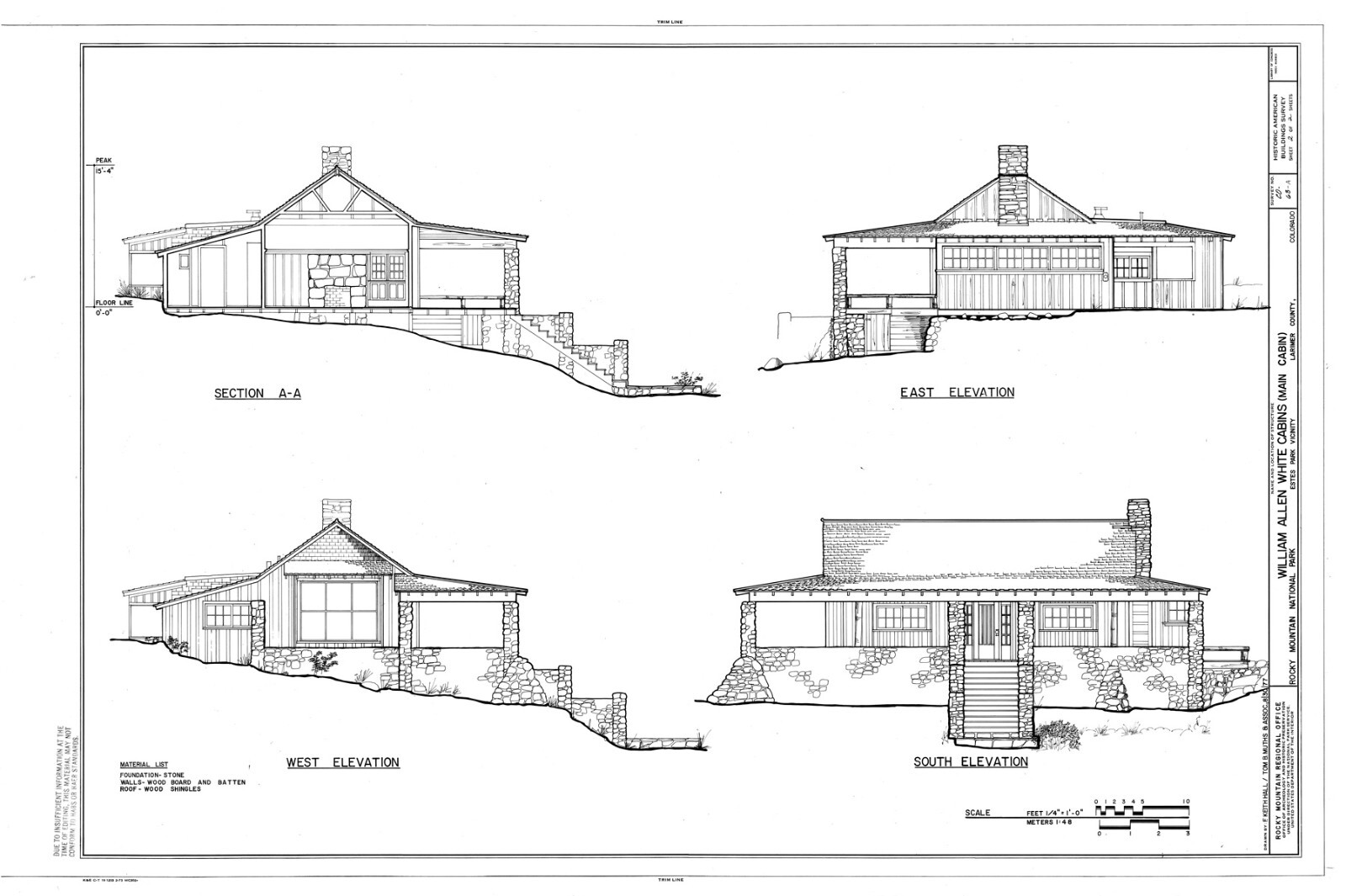 Craftsman Style Country Cabins house plans, architectural prints, 4 cabins