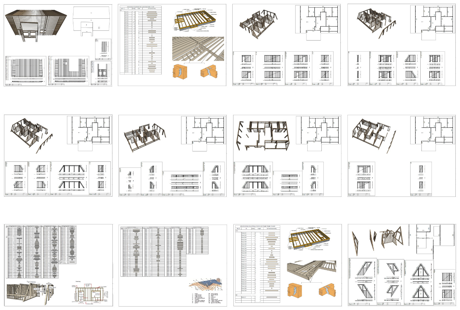 64’x50’ 2-Beds 3-Baths Charming A-Frame Architectural Plans CAD FILES Download