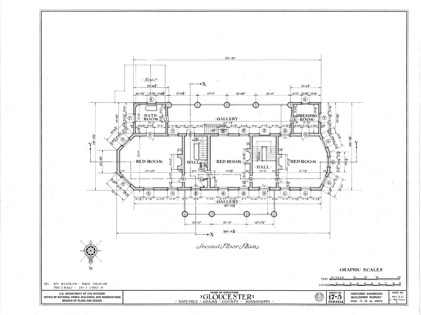 Gloucester, a Natchez mansion of Antebellum grace, architectural prints
