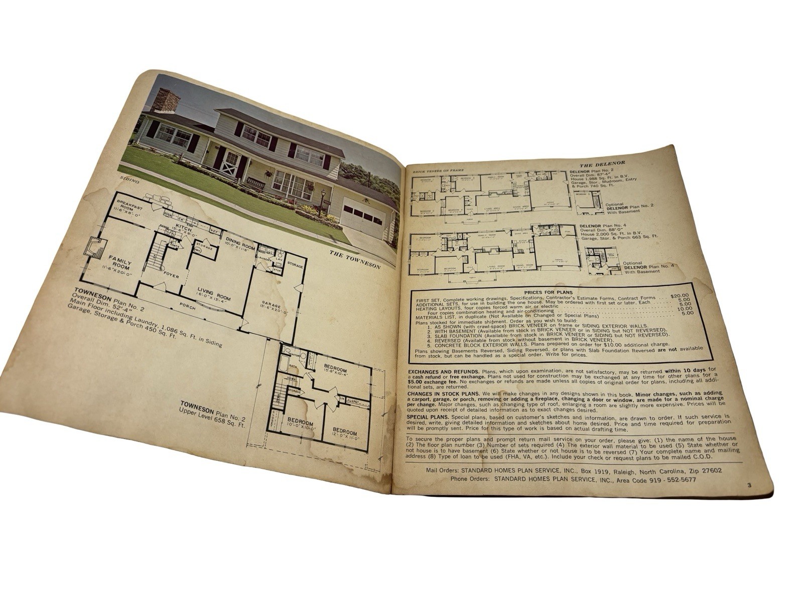 Vintage Distinctive Homes House Plans Catalog Standard Homes Plan Service 3-4 B