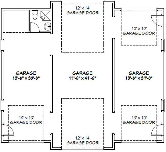 46×42 2-Car 1-RV Garage – PDF FloorPlan – 1,821 sqft – Model 1A