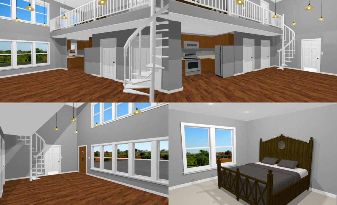 44×48 Duplex with RV Garage – PDF FloorPlan – 1,691 sqft – Model 4G
