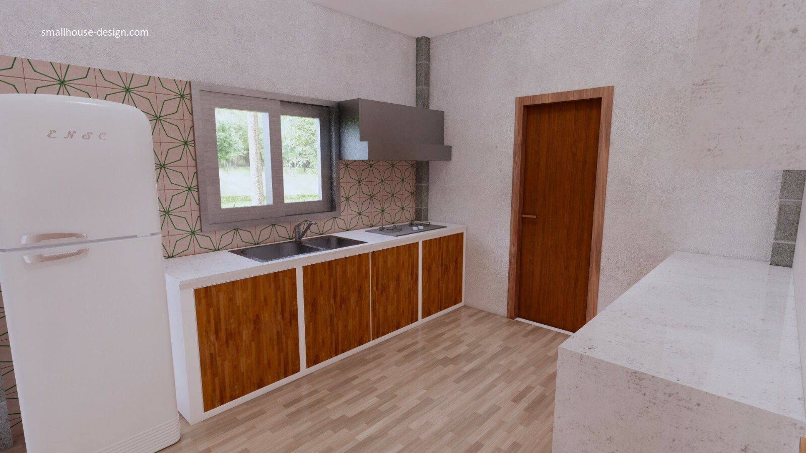 Small House Design 8×10 Meter 27×40 Feet 4 Beds 3 Baths Hip Roof (A4 Hard Copy)