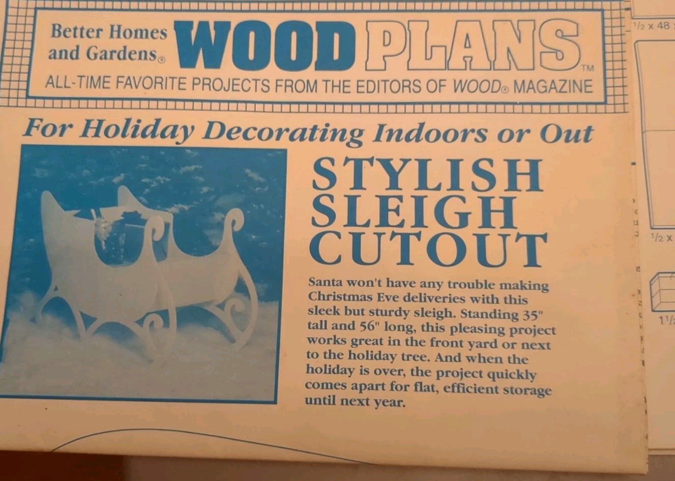 BETTER HOMES AND GARDENS WOOD PLANS STYLISH SLEIGH CUTOUT OFS-#1011