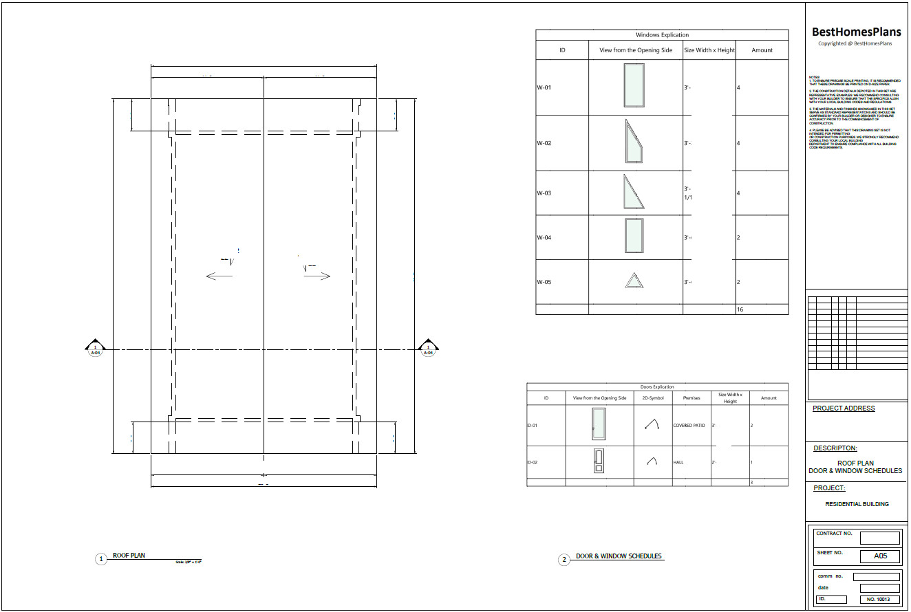 23’x41’ 1 Bed 1 Bath Modern A-Frame Cabin Architectural Build Plans PDF Download