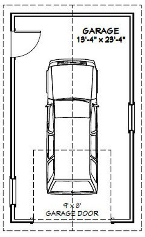 14×24 1-Car Garage — 336 sq ft — PDF Floor Plan — Model 7