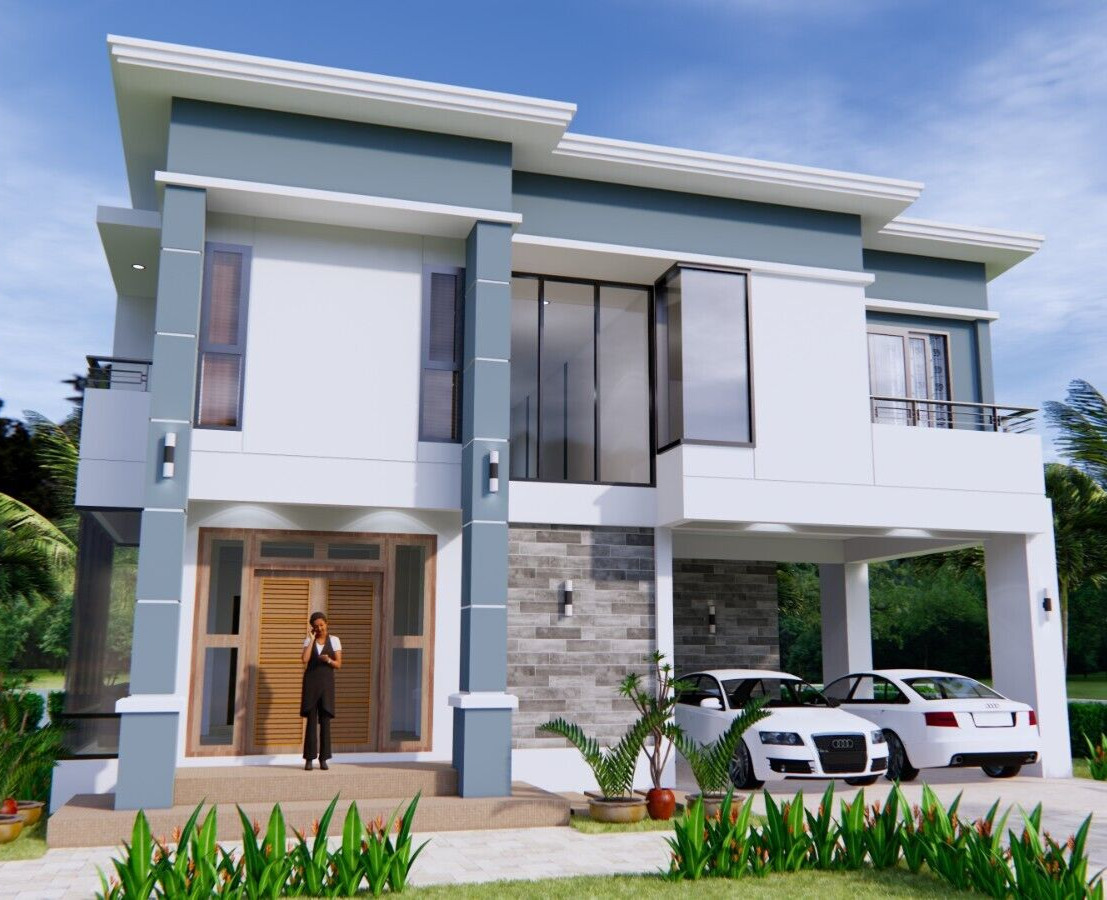 36×26 Feet House Plan 11×8 Meter 3 Beds 2 Baths Shed Roof PDF & (A4 Hard Copy)
