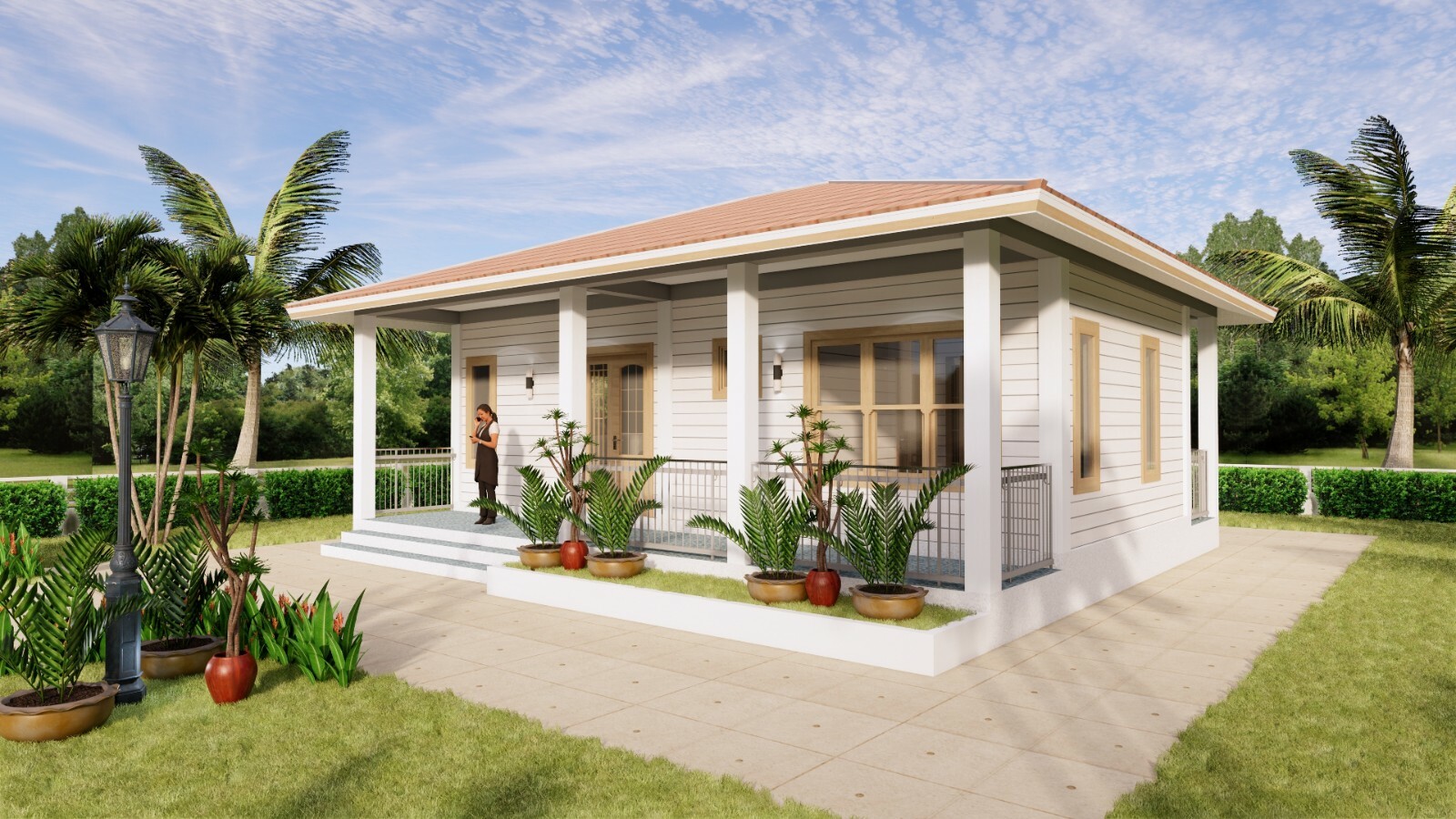 Small House Plans 32×16 Feet 9.5×8 Meter 1 Bed 1 Bath Hip Roof (A4 Hard Copy)