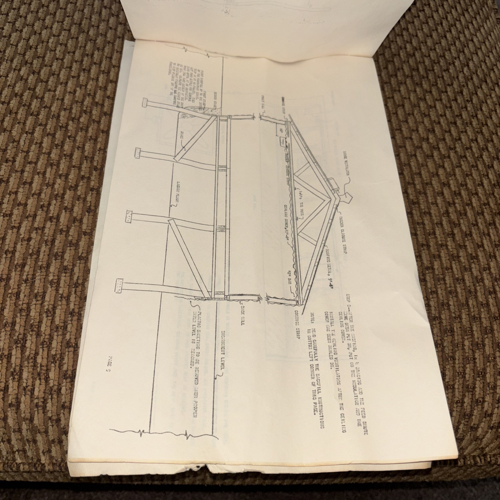 Vintage Instructions For Erecting An “Easy Way” Pork Factory. Floor Plan, Gates