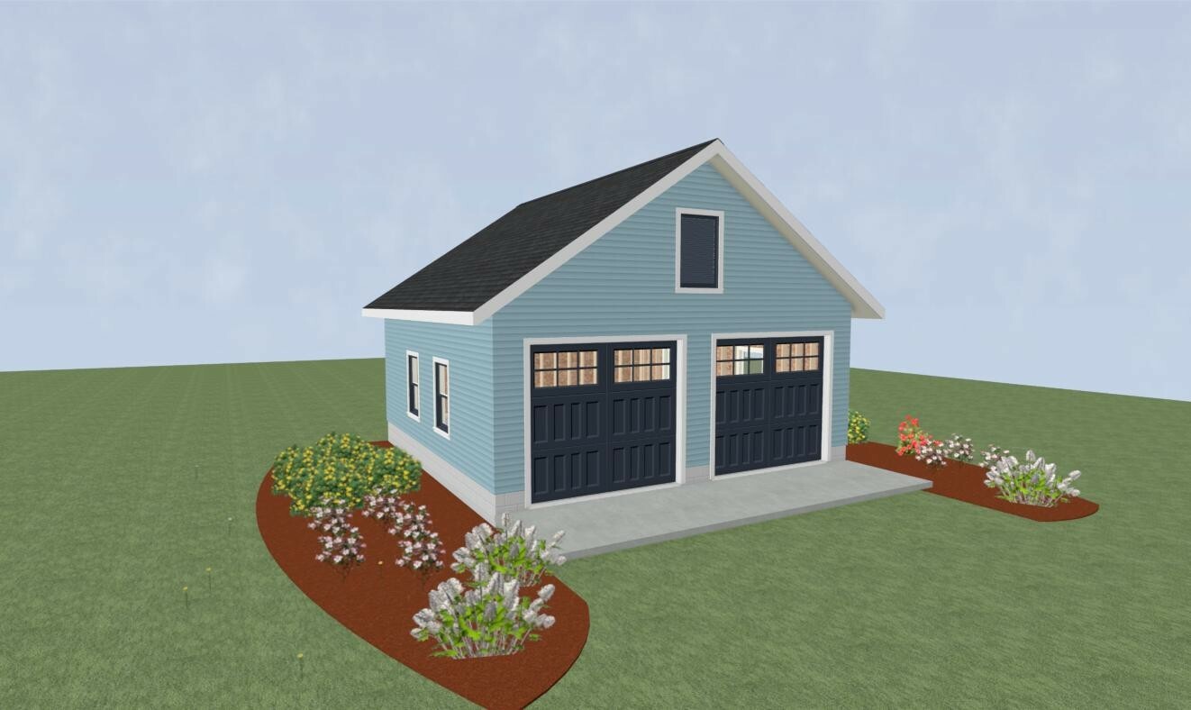 Two Car Garage Plans 24′ x 24′ 6 page Blueprint 