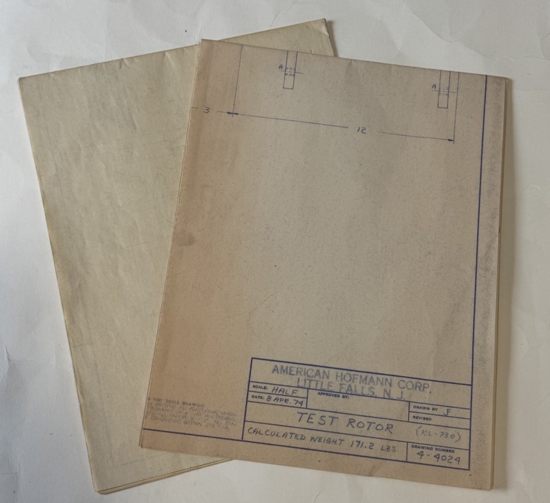 Westinghouse & American Hofmann Lot Of 2 Engineering Blueprints Schematics Look