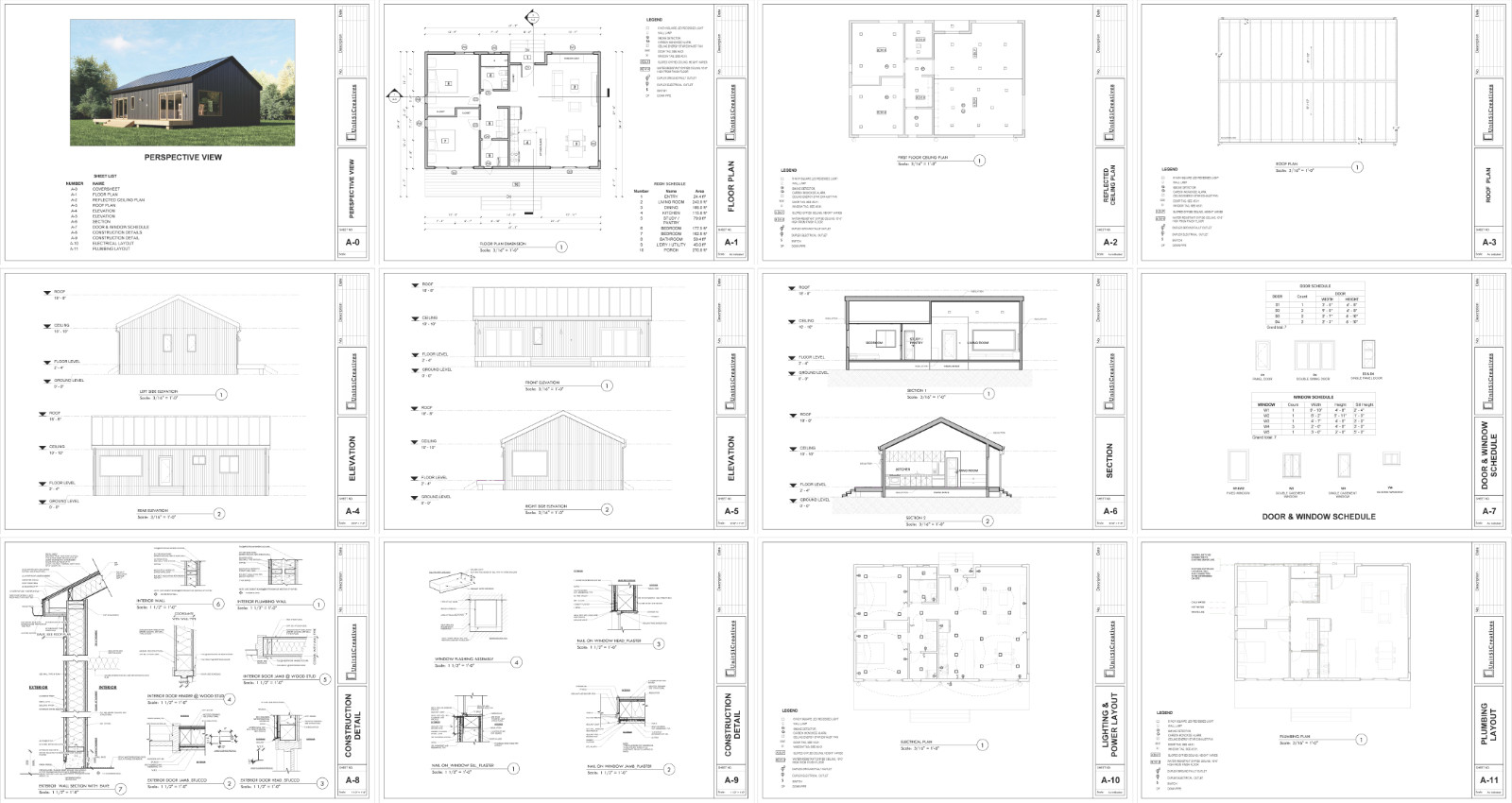 Barndominium House Cabin 2 Bed 2 Bath 40’x35′ 1400 sq ft. | PDF Download