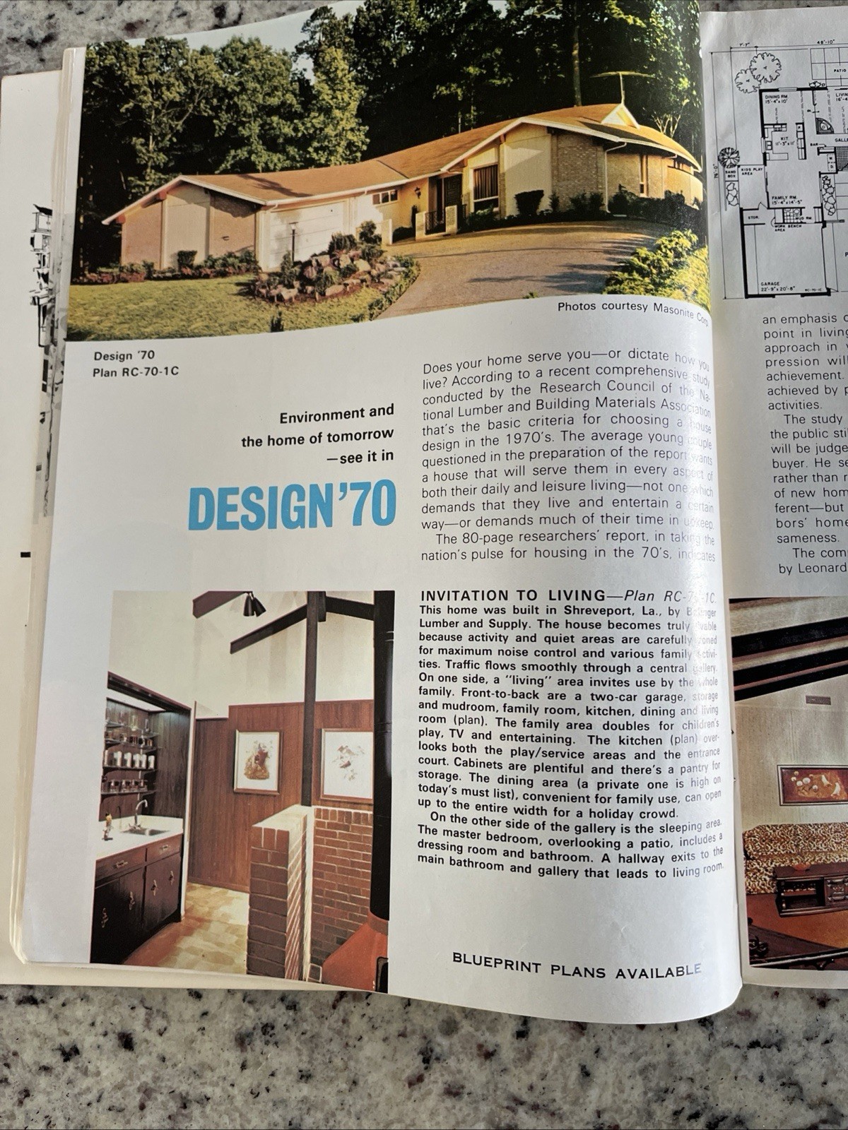 Vintage 1970 MCM Custom Large Ranch Homes Plans Design Catalog Atomic Blueprint