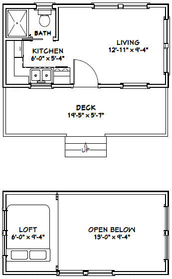 20×10 Tiny House — 266 sq ft — PDF Floor Plan — Model 1A