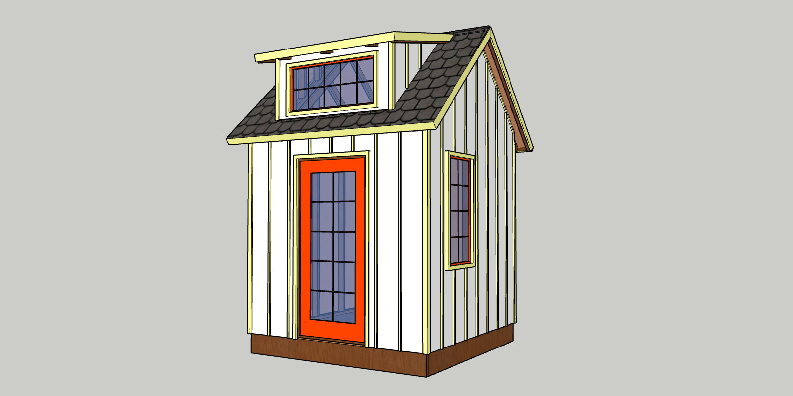 8′ x 8′ Garden Shed Build Plans w/ Eave and Window, Lumber List -PDF