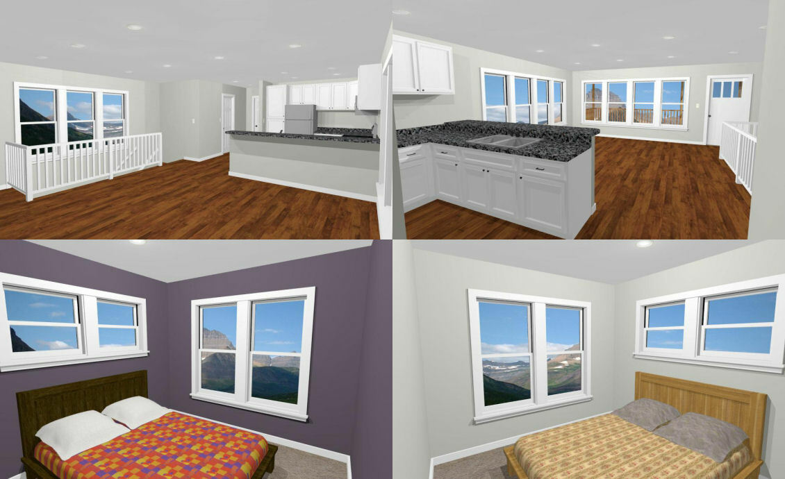 20×40 House — 2 Bedroom 1.5 Bath — 859 sq ft — PDF Floor Plan — Model 7R