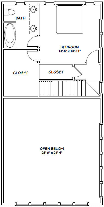 44×48 House with 1-RV Garage – PDF FloorPlan – 1,574 sqft – Model 3E