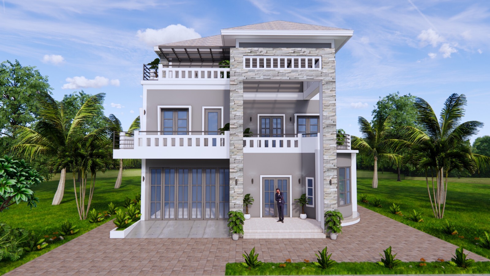 40×70 Feet House Design Plans 12×23 Meter 5 Bed 6 Bath PDF Plan & A4 Hard Copy