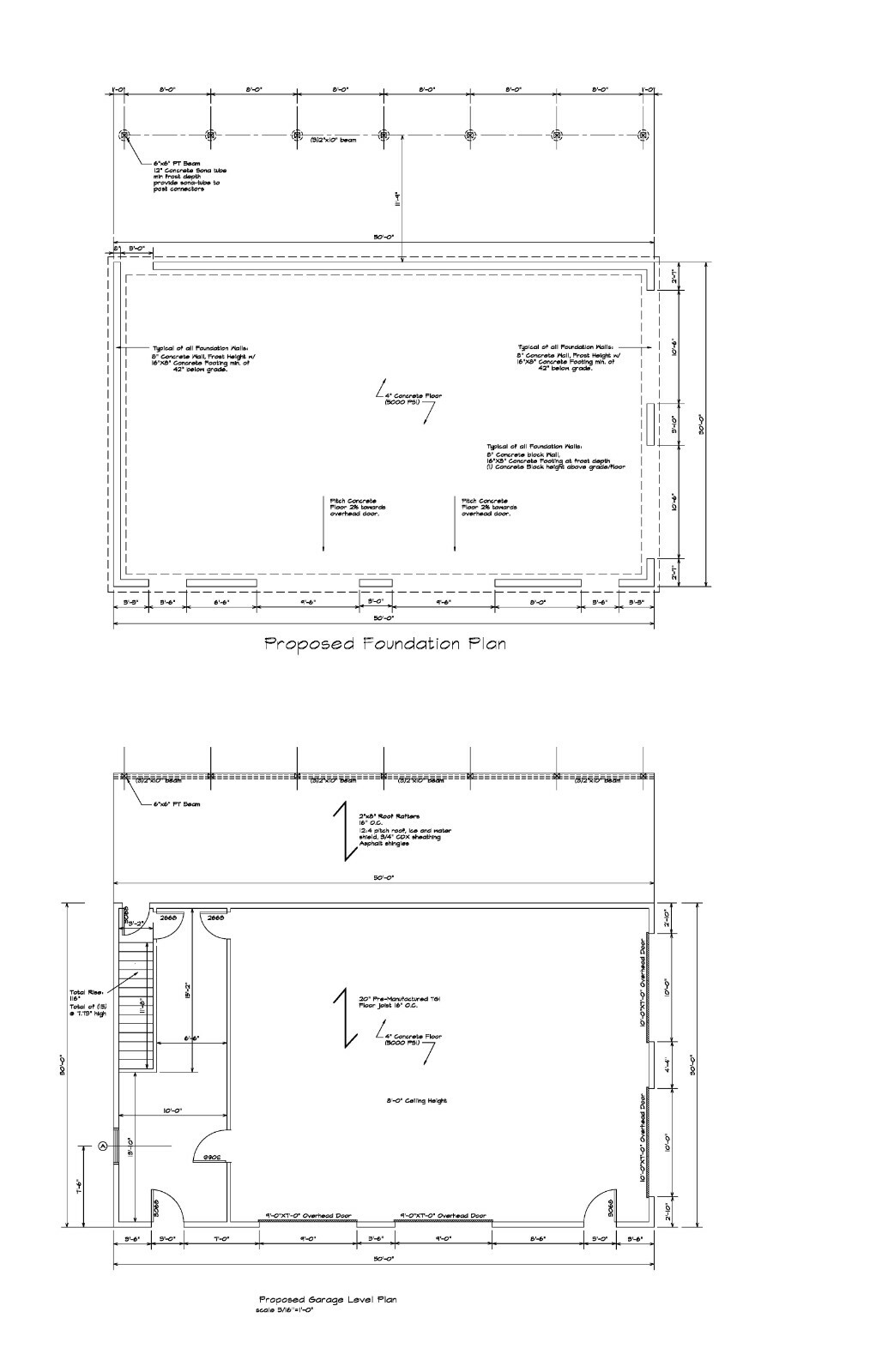 30’X50′- 50’X30′ DUPLEX GARAGE PLANS GABLE ROOF DUPLEX 50X30 20-3050-GBL-8-DPLX