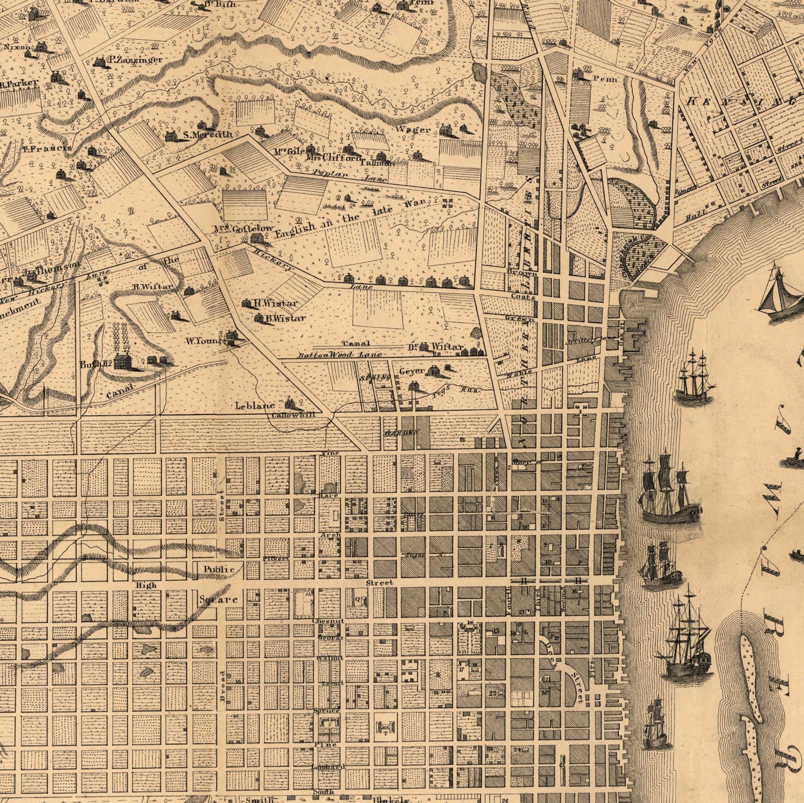 Philadelphia 100 Years Ago 1875 Vintage City Map Historical Wall Art Print