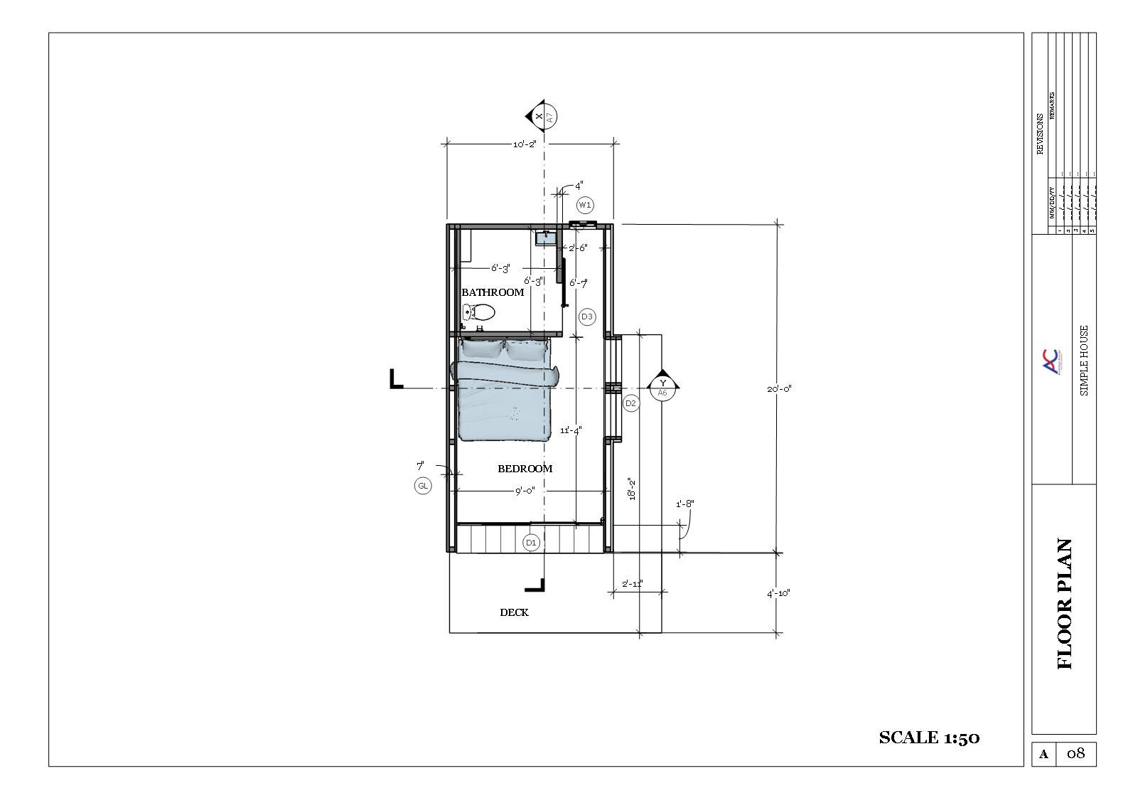 Modern Small Cabin House 10’x20’,Tiny House 3D Images & PDF Architectural Plan