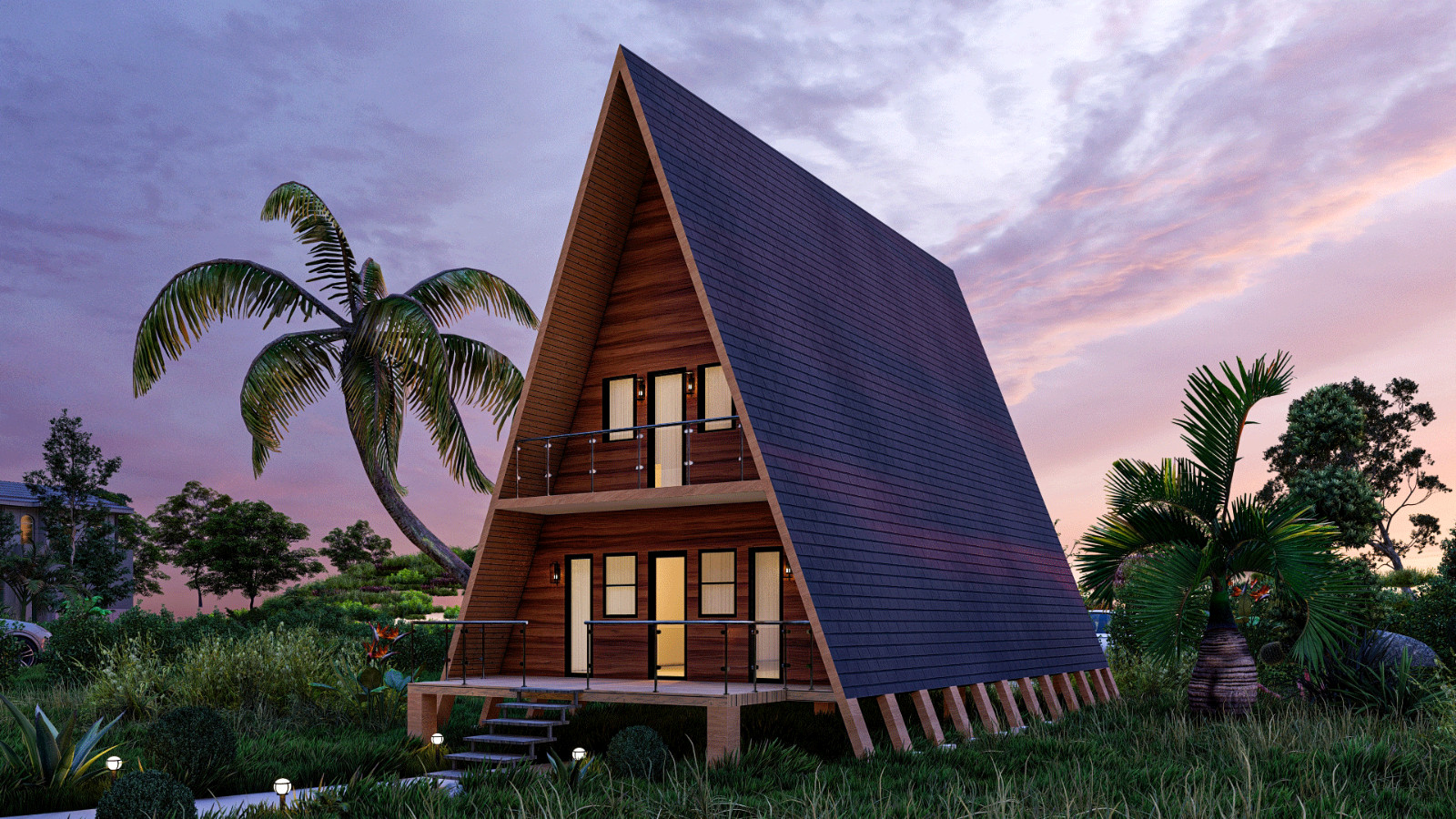 36’x20′ A-Frame Cabin Plans with Loft – Detailed Floor Plans and More